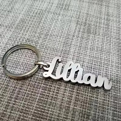 Personalized Name Metal Keychain Annual New Wholesale Customization/Letter Stainless Steel Keychain Commemorative Gift