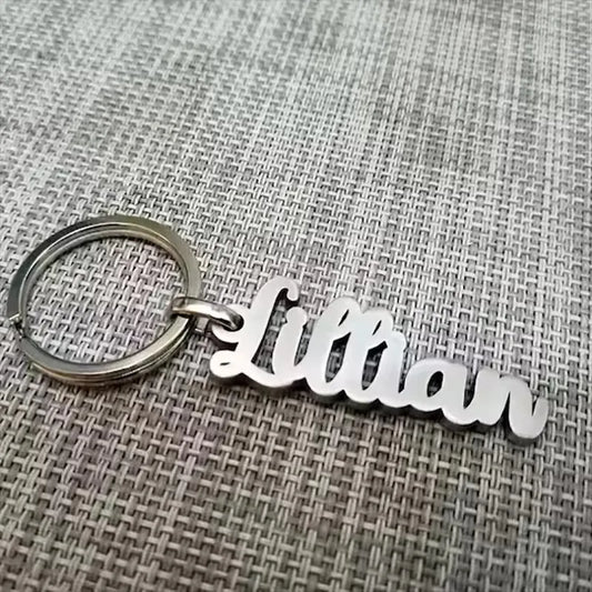Personalized Name Metal Keychain Annual New Wholesale Customization/Letter Stainless Steel Keychain Commemorative Gift