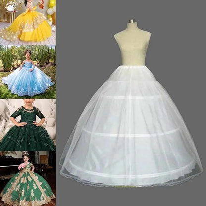 White Petticoats for Children Ball Gown Wedding Flower Girl Dress 2/3 Hoops Crinoline Puffy Kids Slip High Quality Underskirt