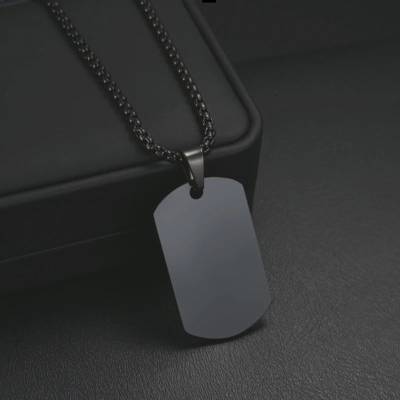 Stainless Steel Jewelry Mens Custom Engraved Name Photo Animal Necklace for Women Personalized Square Pendant Family Party Gift