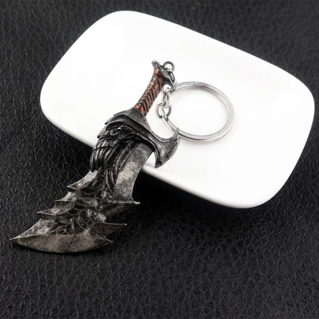 New God of War 5 Ragnarok Keychain Thor's Hammer Mjolnir Key Chain Levitan's Axe Keyring Blades of Exile Chaos Game Accessories