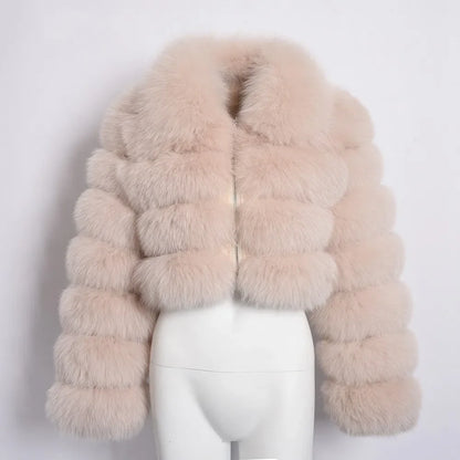 2024 Women's Faux Fur Coat Winter Women Short Warm Thick Faux Fox Fur Coat Vests Raccoon Fake Fur Coat Office Lady Warm Jacket