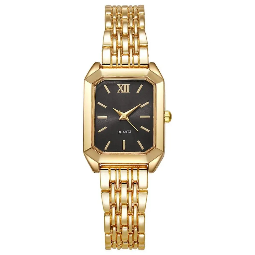 Hot Stainless Steel Quartz Watches Quartz Square Women Wristwatch Simple Folding buckle Strap Watch Women