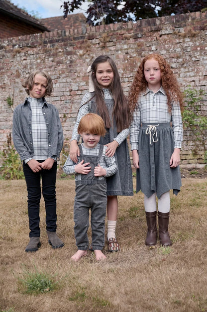 Clearance sale AS AW25 Grey denim collection + jersey ribbing family matching clothes boys girls clothing