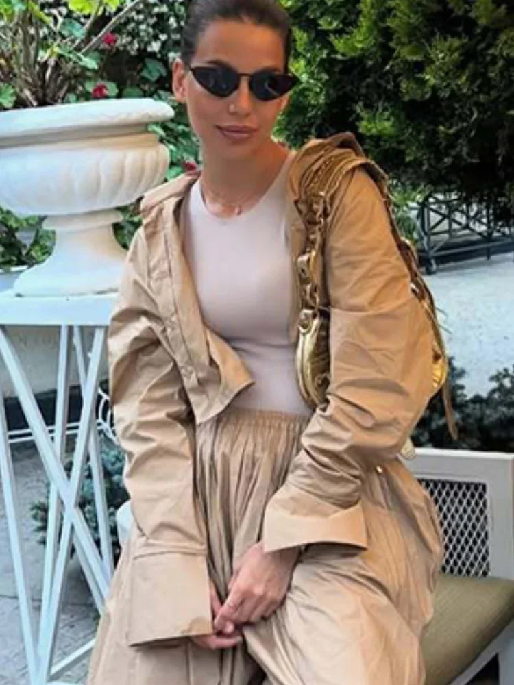 Fashion Drop Waist Lantern Pant 3 Pieces Suit Stripe Women Leeveless Vest Long Sleeve Lapel Shirt Sets 2026 Lady New Street Wear