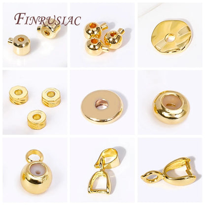 3mm-6mm Flat Spacer Beads 18K Gold Plated Brass Metal Beads Separators For Bracelets Accessories DIY Jewelry Making Supplies
