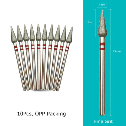 HYTOOS Nail Drill Bits Diamond Cutters for Manicure Cuticle Burr Milling Cutter for Pedicure Nails Accessories Tools