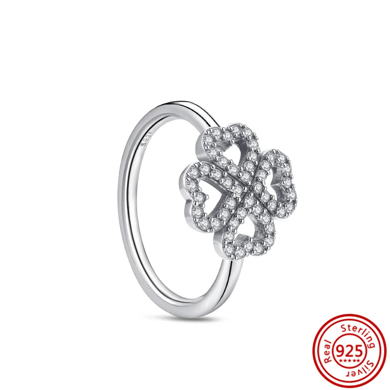 New 925 Sterling Silver Shiny Classic Square Crown Heart-shaped Ring Exquisite Luxury Charm Jewelry Holiday Surprise Gifts