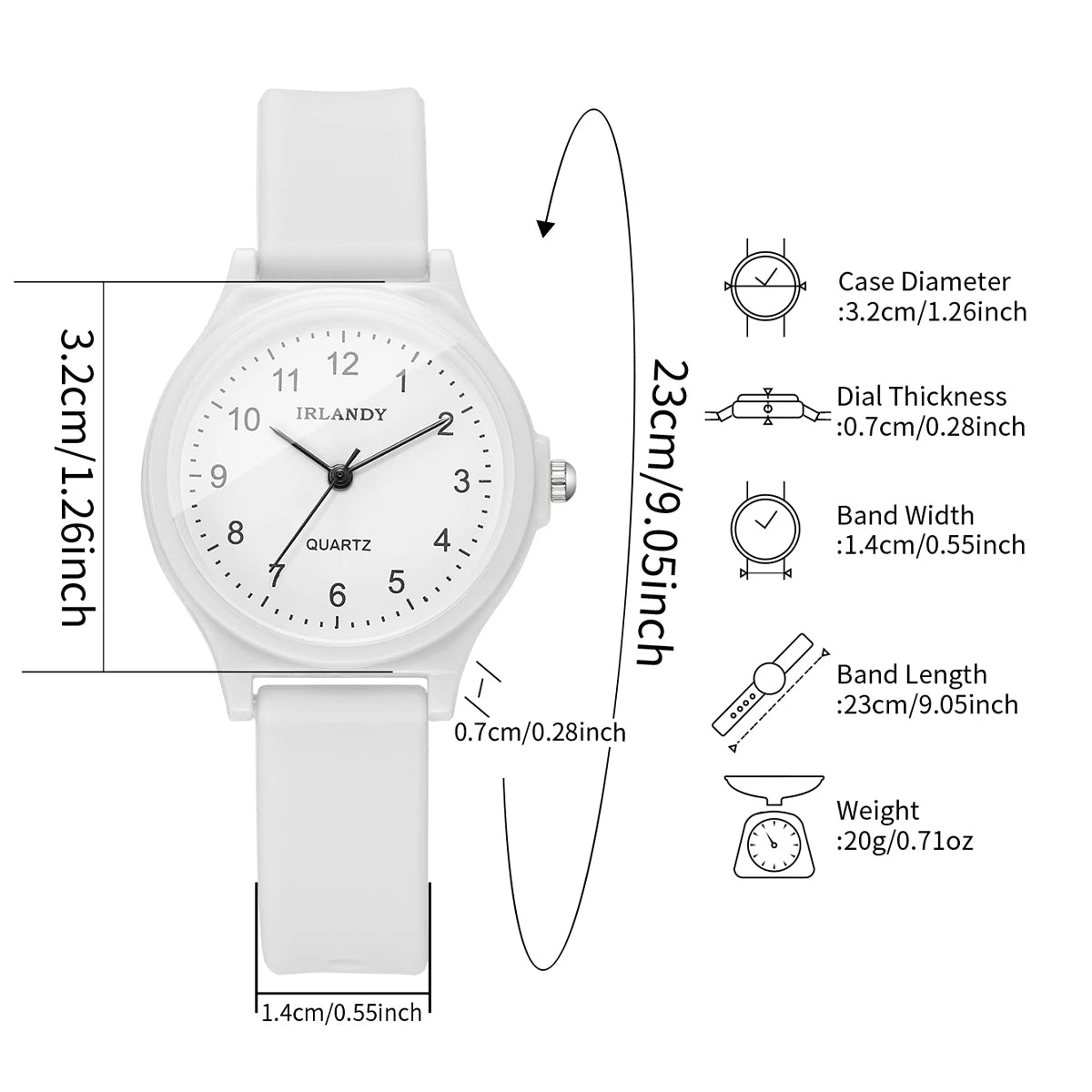 Fashion Silicone Strap Women Quartz Watch Simple Arabic Dial Ladies Wristwatches Reloj Mujer Girls Clock (Without Box)