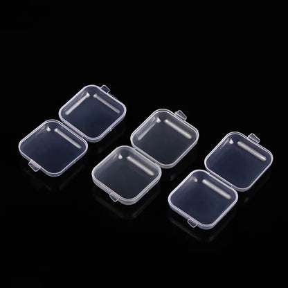5-50pcs Plastic Storage Box Mini PP Square Box Jewelry Fishhook Component Single-compartment Covered Transparent Storage Box