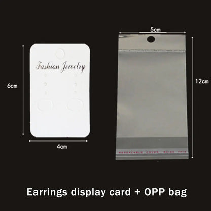 30sets Jewelry Display Card with Transparent Opp Bags for Handmade Necklace Bracelet Earring Headwear wrapping Bags DIY Findings