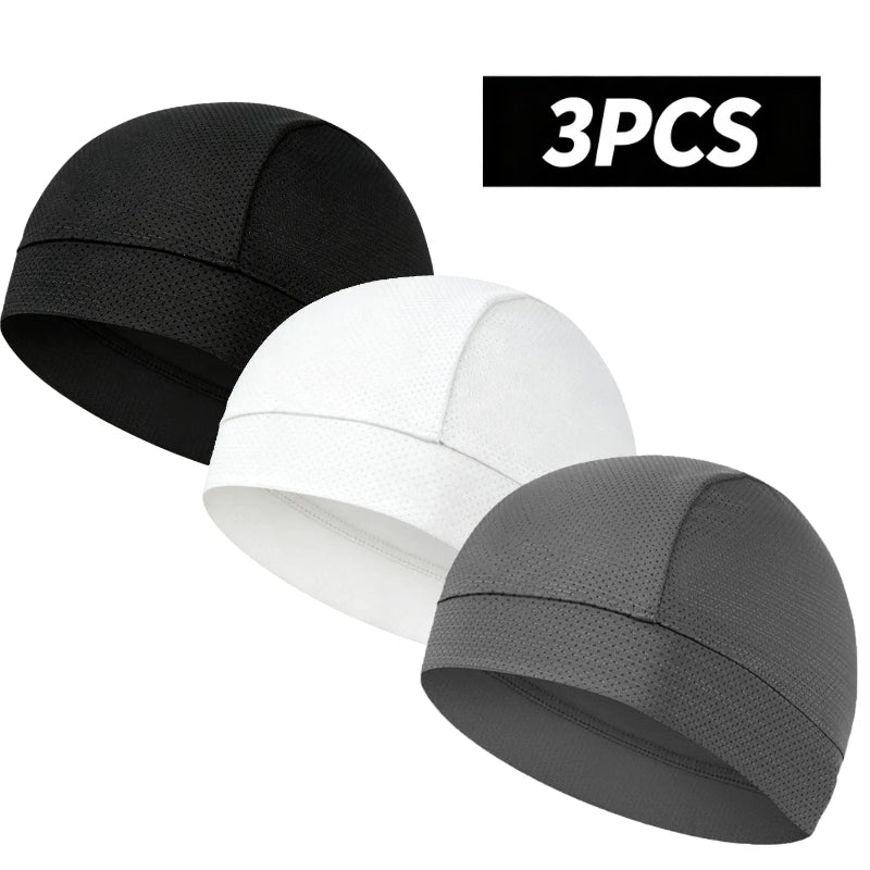 Under Helmet Beanie Skull Cap Vented Sweat Wicking Sweat Absorbent Lightweight Motorcycle Cycling Head Liner Cap Sports Running
