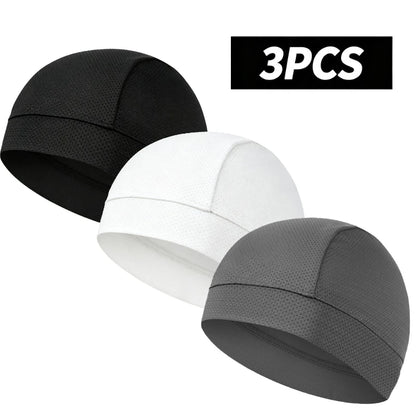 Under Helmet Beanie Skull Cap Vented Sweat Wicking Sweat Absorbent Lightweight Motorcycle Cycling Head Liner Cap Sports Running