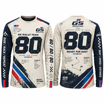 GS Motorrad Motorcycle Long Sleeve Shirt Rally Team Graphic Print Adventure Riding Jersey Unisex Biker Outdoor Travel Top