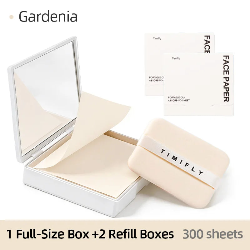 100Pcs Oil Blotting Paper Matting Face Oil Control Wipes Facial Oil Absorbing Sheet Portable Refillable Facial Blotter with Case