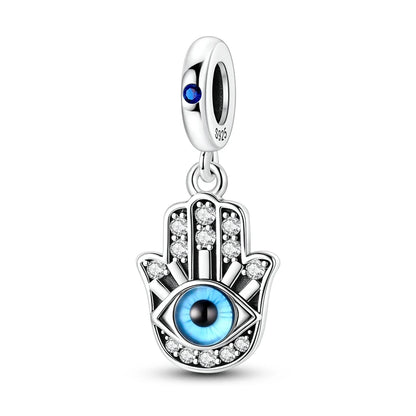 100% Real 925 Silver Classic Devil's Eye Charms Beads For Women Fit Original Qikaola Bracelets Fine DIY Jewelry Making