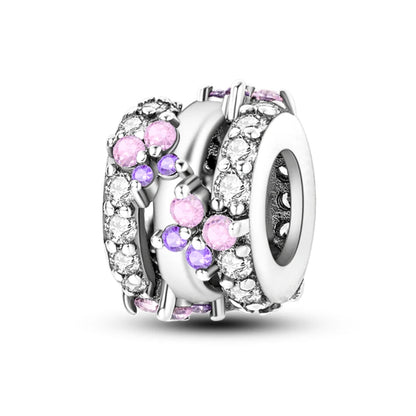 Original 925 Sterling Silver Clip Charm Inlaid Zircon Cat Butterfly Charm Silicone Spacer Beads For Women Bracelet DIY Jewelry