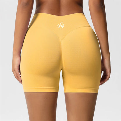 Women Bum Three Waist Sections Sports Shaping Shorts Seamless Sports Shorts For Women Cycling Jogging Fitness High Waist Push Up