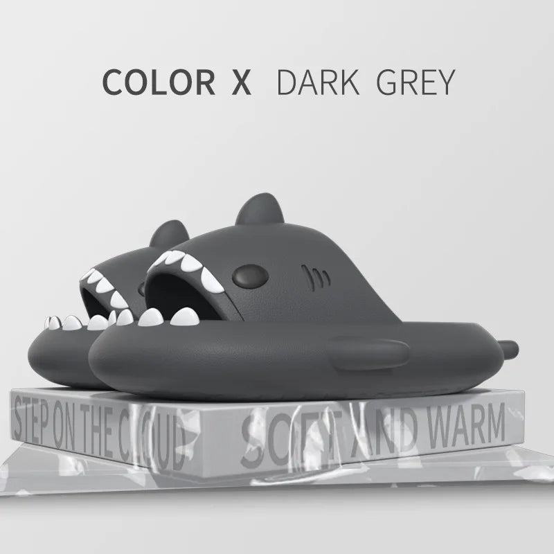 Couples Shark Slippers Women Cartoon Sandals Fashion Men Flip Flops Indoors Bathroom Cute Summer Outdoor Beach Slides Shoes