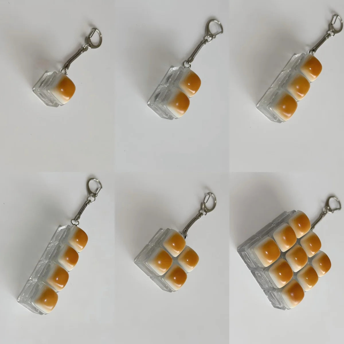 Creative Bread Keyboard Keychain Mechanical Keyboard Decompression Toy Keyring Bag Pendant Soft Finger Button Keychain