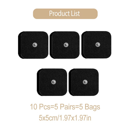 5*5cm Electrode Pads White Black Tens Machine Reusable EMS Acupuncture Body Muscle Massager Sticker Accessories Adhesive Patch