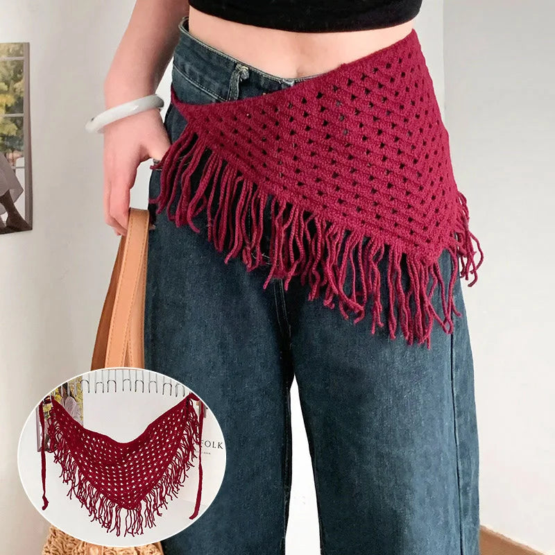 2026 HOT SALE! Y2K Women Lace Tulle Bandage Skirt Stacked Lace Half Skirt Layering Small Butt Curtain Flower Triangle Hair Scarf