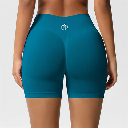 Women Bum Three Waist Sections Sports Shaping Shorts Seamless Sports Shorts For Women Cycling Jogging Fitness High Waist Push Up