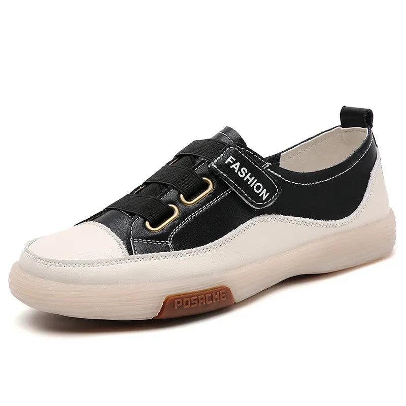 Women's Stitched Strap-Fastening Casual Shoes