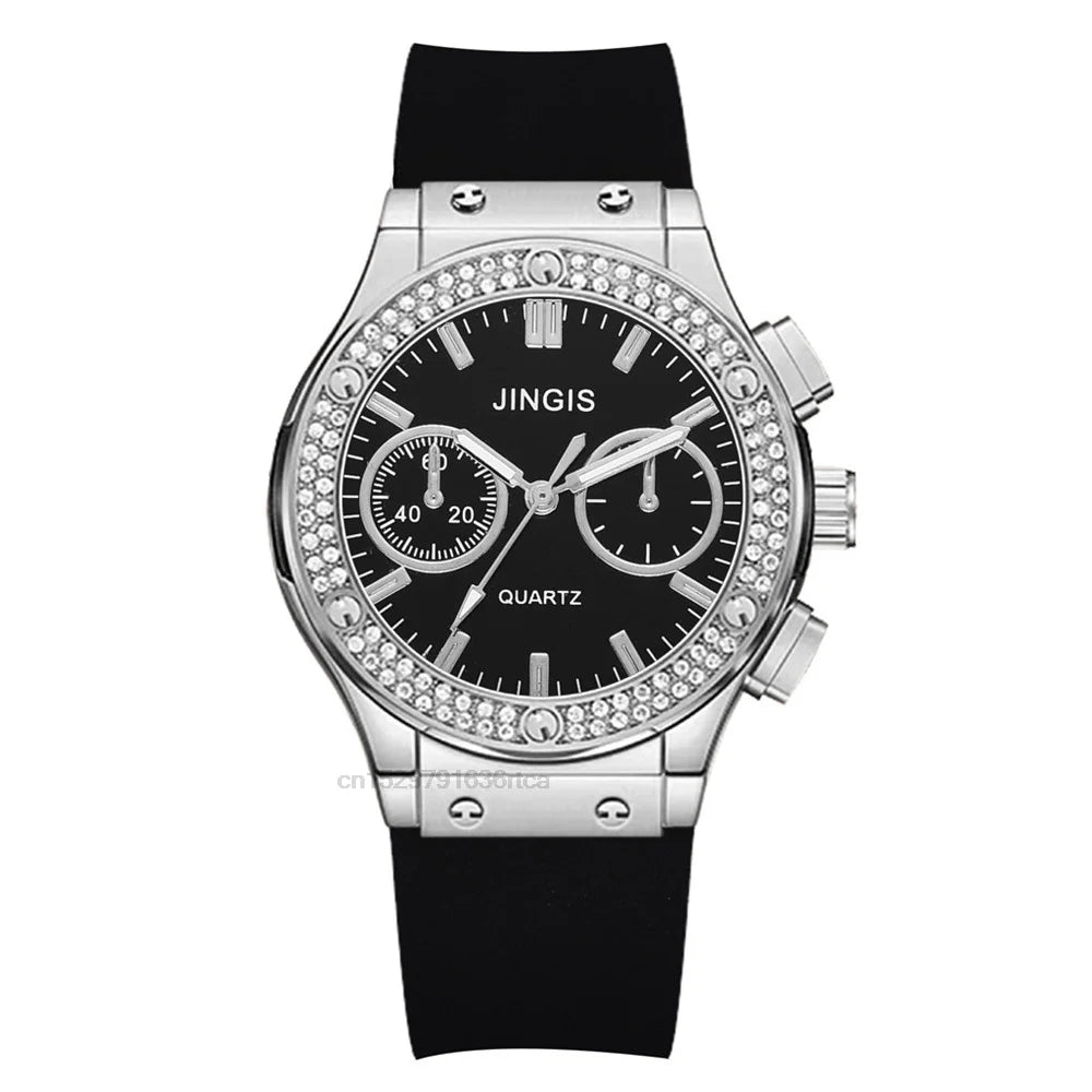 Fashion 2025 Rubber Women Watches Luxurious Brand Casual Diamond Female Quartz Wristwatches Simple Sport Clock Relogio Feminino