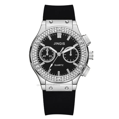 Fashion 2025 Rubber Women Watches Luxurious Brand Casual Diamond Female Quartz Wristwatches Simple Sport Clock Relogio Feminino