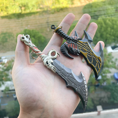 New God of War 5 Ragnarok Keychain Thor's Hammer Mjolnir Key Chain Levitan's Axe Keyring Blades of Exile Chaos Game Accessories