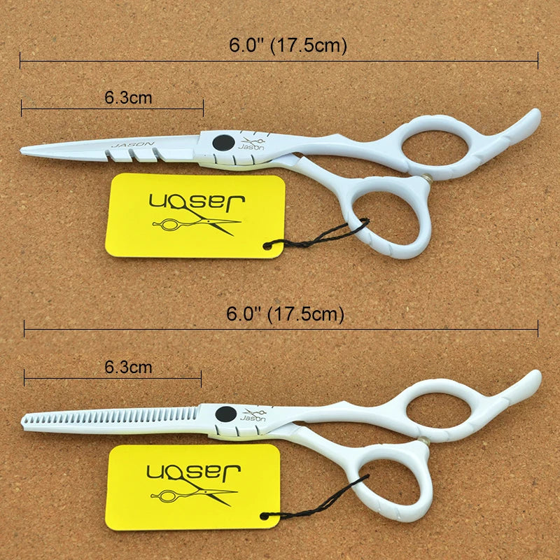 Jason 5.5/6 inch Hair Scissors Japan Steel Hair Cutting Scissors for Hairdresser Thinning Shears Barber Haircut Supplies A0066D