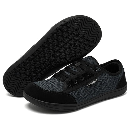 HOBIBEAR Barefoot Shoes Mens Womens | Zero Drop | Wide Toe | Minimalist Cowhide Leather Lace Up Fashion Sneakers
