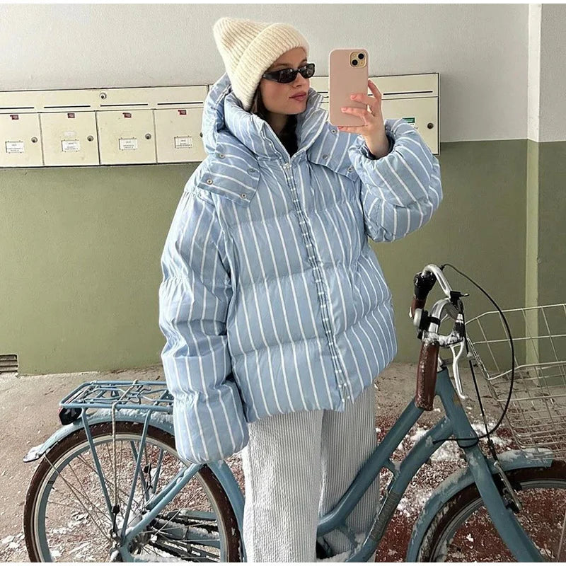 Women's Hooded Zip-Front Padded Jacket