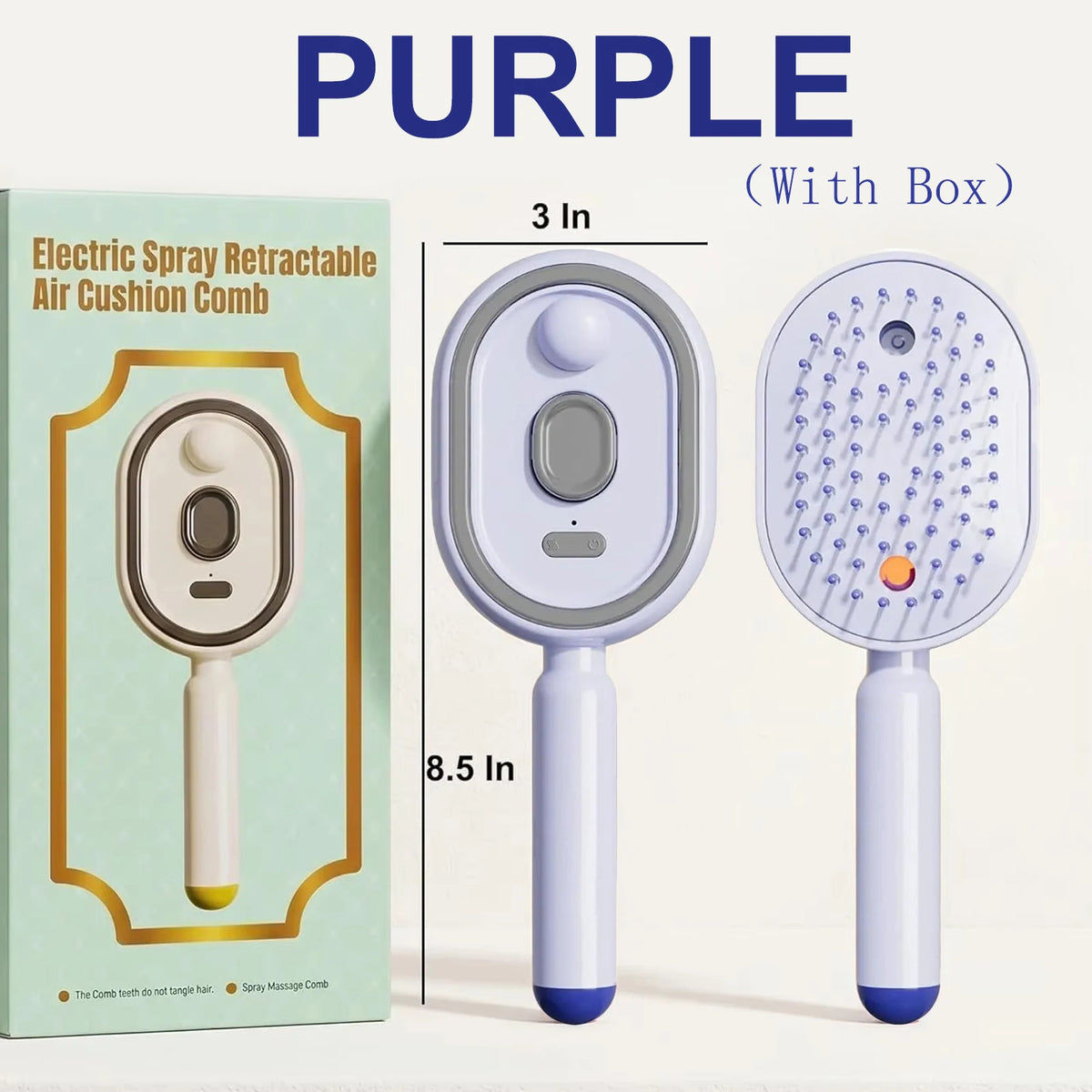 Electric Steam Brush with Water Spray Wet Electrics Hairbrush USB-C Charging for Detangling Smoothing Styling & Frizz Control