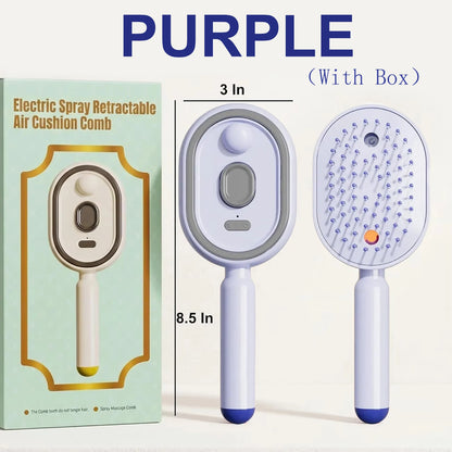 Electric Steam Brush with Water Spray Wet Electrics Hairbrush USB-C Charging for Detangling Smoothing Styling & Frizz Control