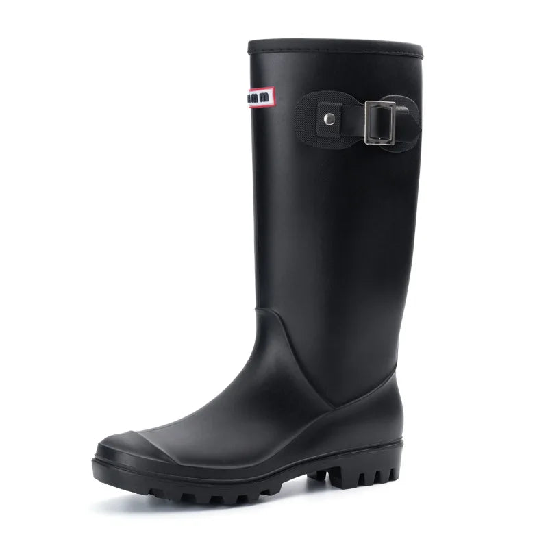 Women High-end Waterproof Rain Boots Women's Knee-length Fashion Rubber Rain Boots Girls' Shoes Rain Boots PVC Waterproof Shoes