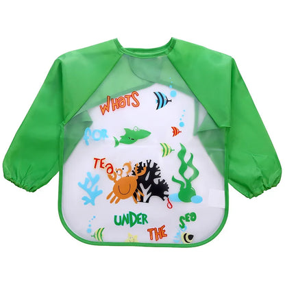 0-4 Years Baby Bibs Waterproof Kid Eating Clothing Children's Long Sleeves Feeding Smock Bib Baby Apron Bandana Bibs Clothes