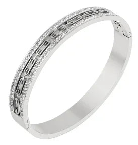 Stainless Steel With Zirconia Bracelet Bangle Simple Jewelry