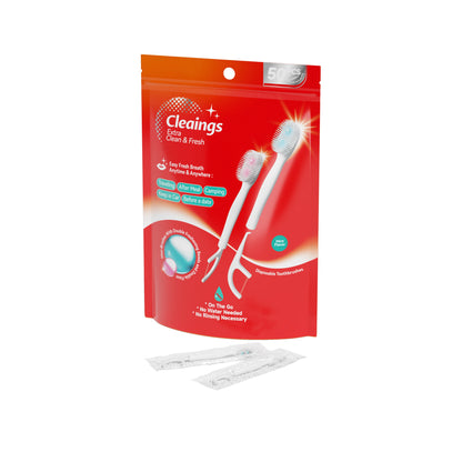 50pcs Disposable Mini Brushes Travel Burst Bead Portable Teeth Brush Kit Disposable Toothbrush with Paste Flavor Bead Set