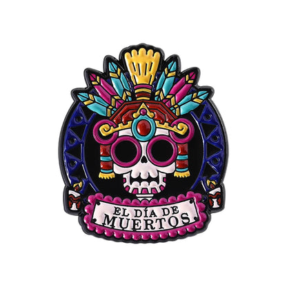 La Calavera Catrina Mexico Day Of The Dead Enamel Pins Custom EL DIA DE MUERTOS Festival Skull Brooches Lapel Badge Jewelry Gift