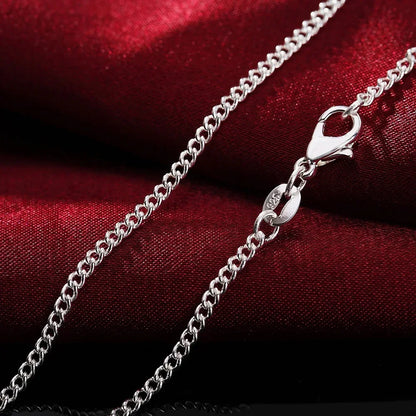 Hot 925 Sterling Silver 2MM String Chain Necklace For Women Men 16-30 Inches High Quality Popular Party Brands Jewelrys Gifts