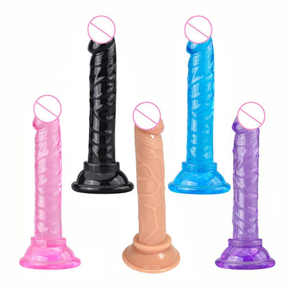 Female Artificial Dildo, Manual Suction Cup Dildo, Mini Small Size, Crystal Style, Female Masturbation Thrusting Device