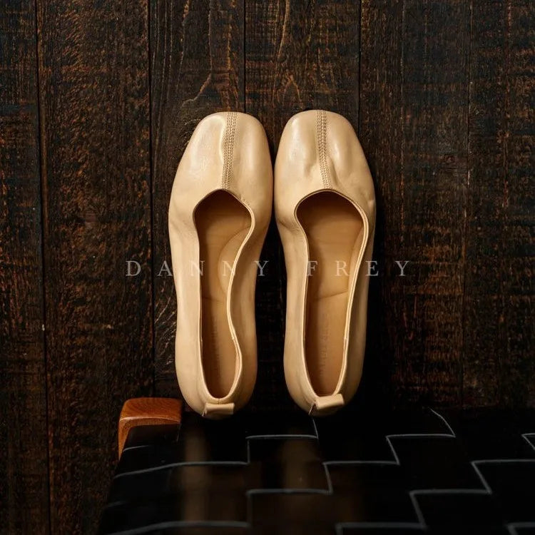 Retro Artistic Square-toe Low-heel Flats, New Soft-soled Comfortable Commuter Grandma Shoes That Won't Tire Your Feet