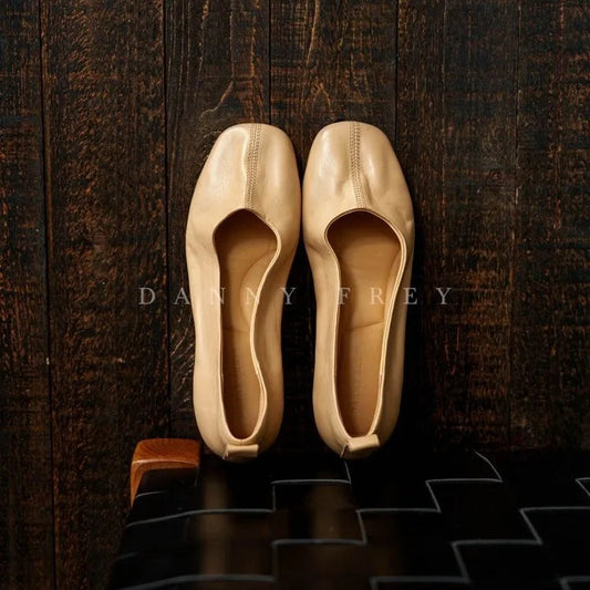 Retro Artistic Square-toe Low-heel Flats, New Soft-soled Comfortable Commuter Grandma Shoes That Won't Tire Your Feet