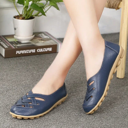 Women Shoes Summer Slip On Leather Casual Shoes Woman 2026 Loafers Women's Ballet Flats Women Moccasins Flat Shoes Female