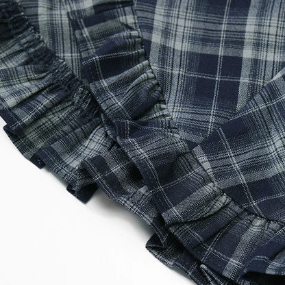 ELFSACK 2025 Autumn New Arrivals Casual Asymmetric Plaid Midi Skirt Irregular Design Long Skirt For Woman