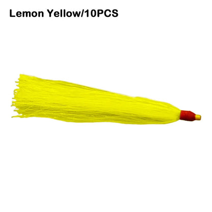 10PCS Colorful Rubber Trolling Skirt Fishing Bait Flash Line Portable Tuna Lure Artificial Bait Rig Fishing Hooks Fishing Tackle