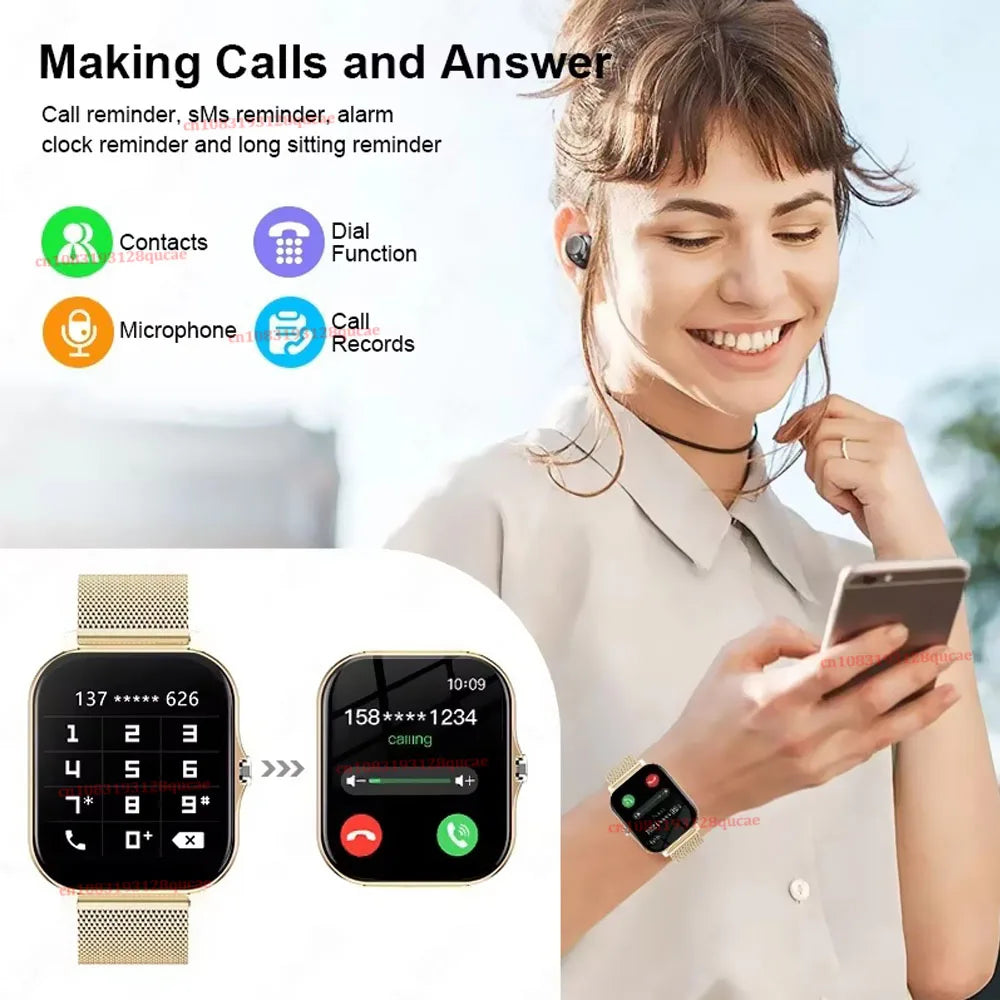 Latest Upgraded Fashion Design Smart Watch 1.83-inch Full-Screen Sports Smartwatch for Men and Women, Wireless Calling New Ht30