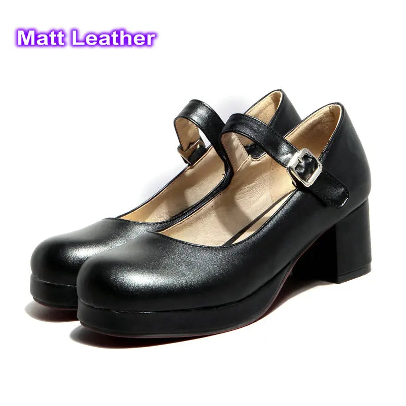 Women's Buckle-Strap Platform Mary Janes